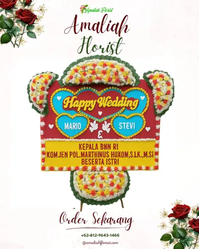 Karangan Papan Bunga Pernikahan di Sumberagung